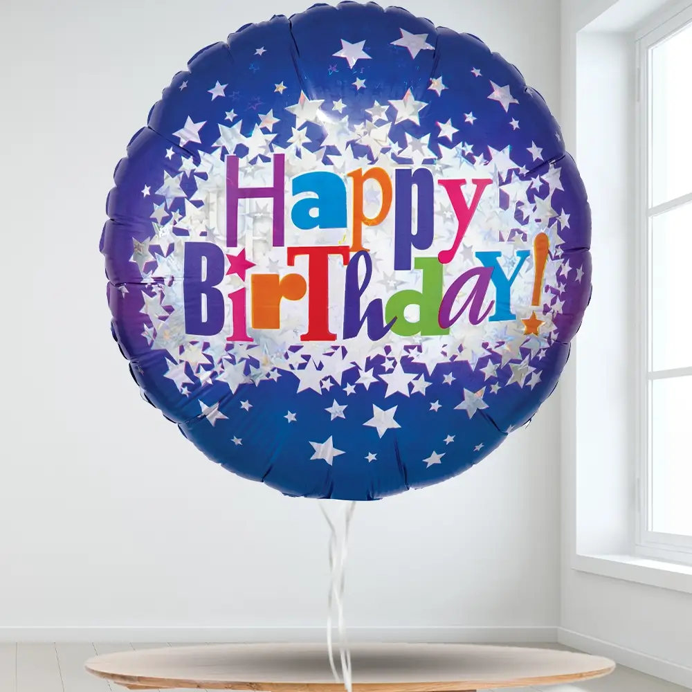 A blue colour happy birthday balloon