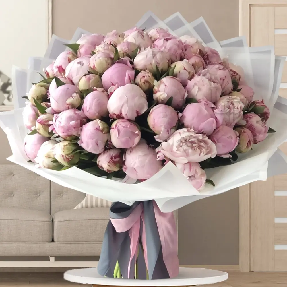 50 pink peonies