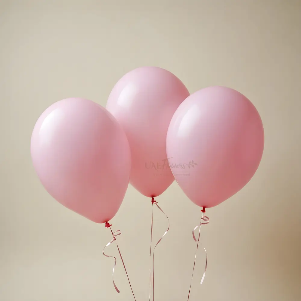 Set of 3 pink latex balloons for party decoration